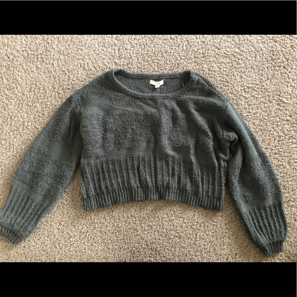 Olive Green Crop Sweater
